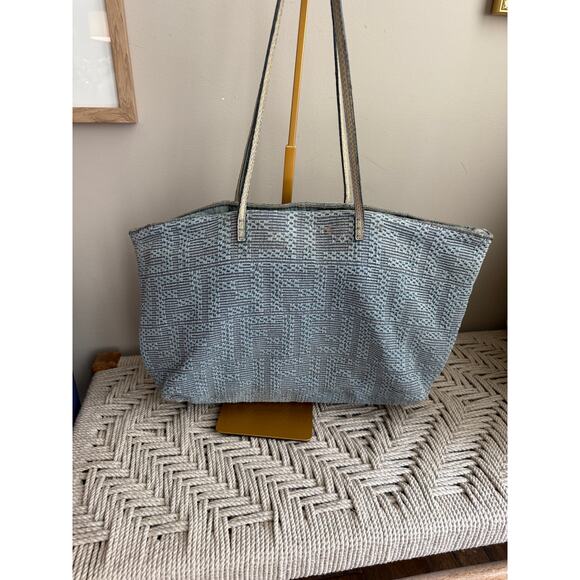 Fendi Denim Logo Tote - Picture 3 of 9